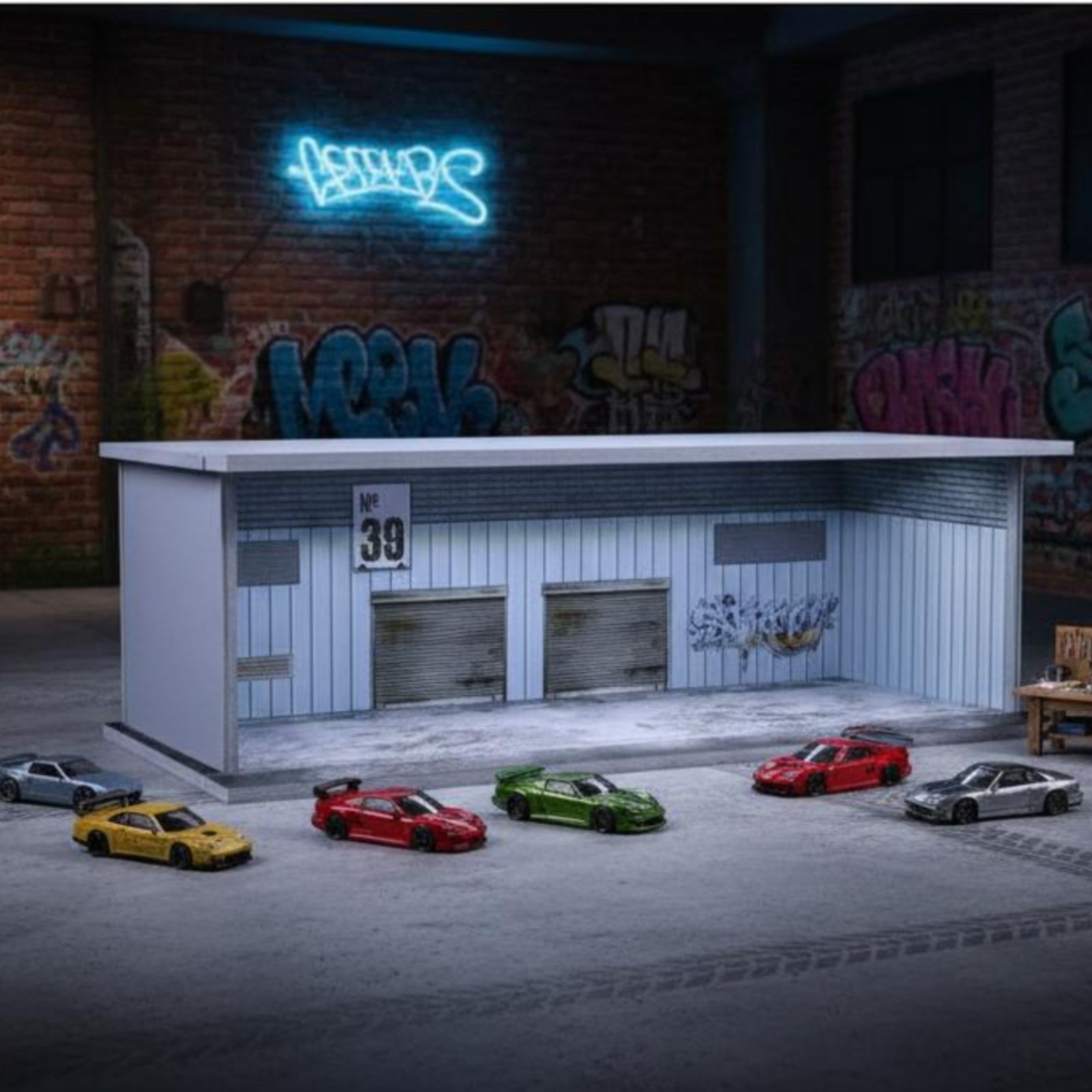 Display Case Acrylic - Graffiti Parking Garage Display Cadeau-idee 1:64