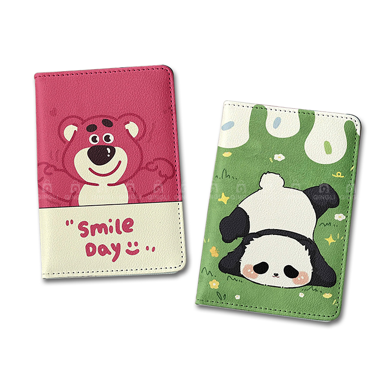Card Top Loader - Leuke Panda Paspoorthoes Meisje Cartoon Roze