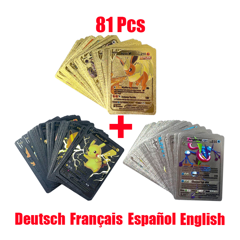 Pokemon Binder Card - 81-15 Stuks Pokemon Kaarten Goud Zilver